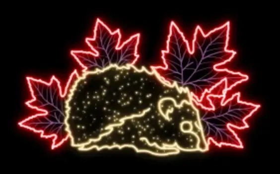 Easy Fix 2D LED light hedgehog, 245 × 136 × 70 cm, ciepły biały i czerwony, stojący, drukowany 3D, aluminium
