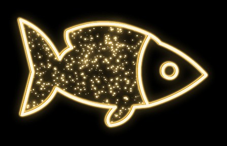 Karp świetlny Easy Fix 2D LED, wiszący, 155 × 82 × 3 cm, ciepły biały, drukowany 3D, przezroczysty