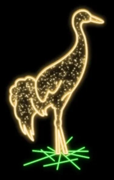Eco Fix 2D LED light bird, 120 × 202 × 60 cm, druk 3D, aluminium