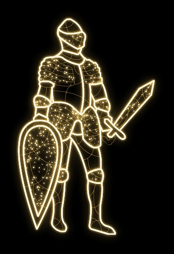 Easy Fix 2D LED Light Knight II, 145 × 230 × 60 cm, ciepły biały, stojący, druk 3D