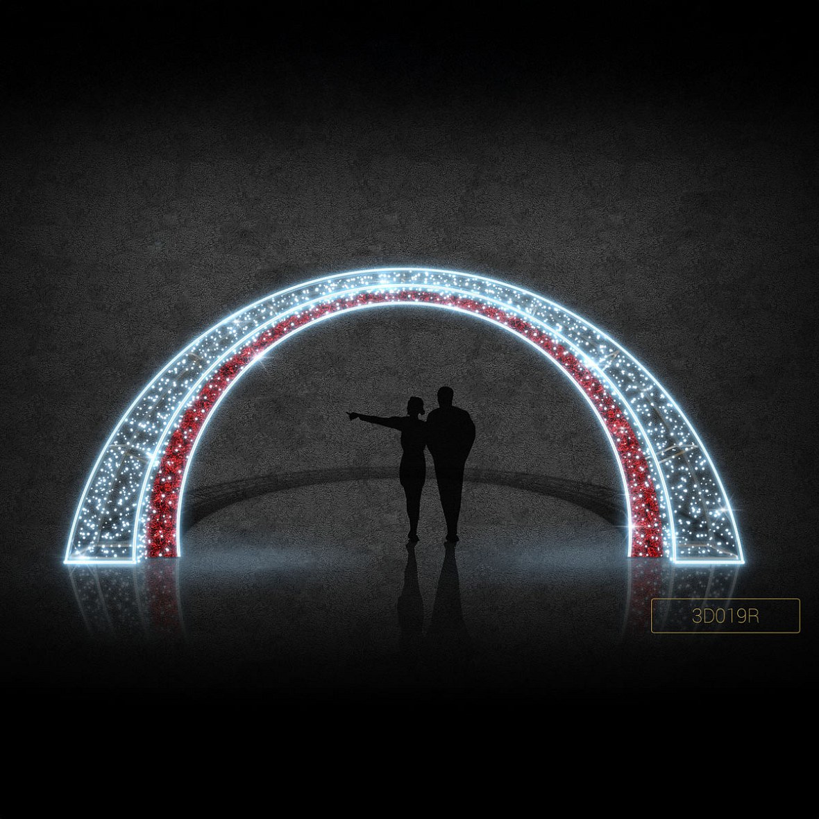 Bramka oświetleniowa 3D LED 860 × 350 cm, lodowa biel, 230 V, 272 W, 3 części