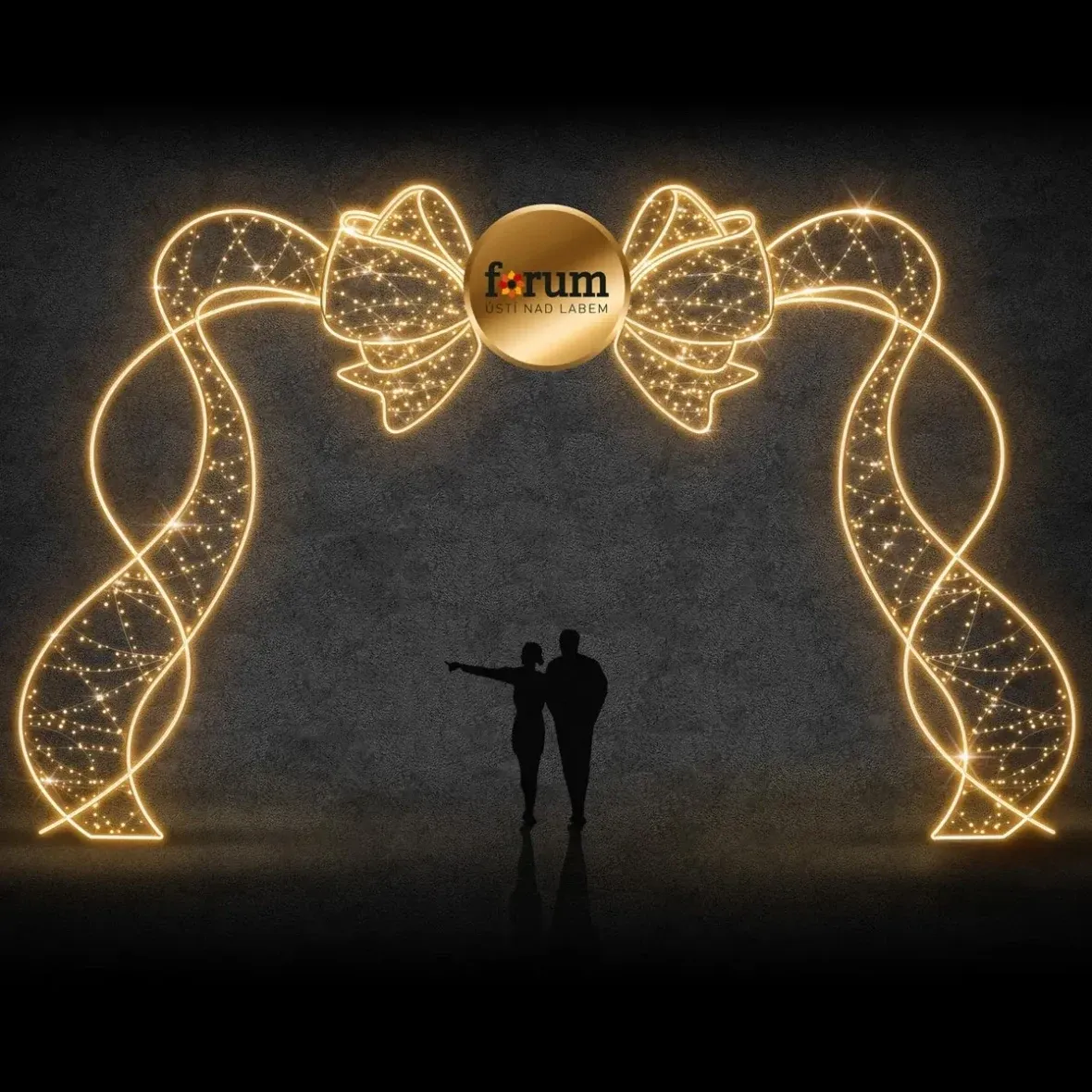 Eco Fix 2D LED Ribbon Light Gate, 735 × 615 cm, ciepła biel, stojąca, aluminium