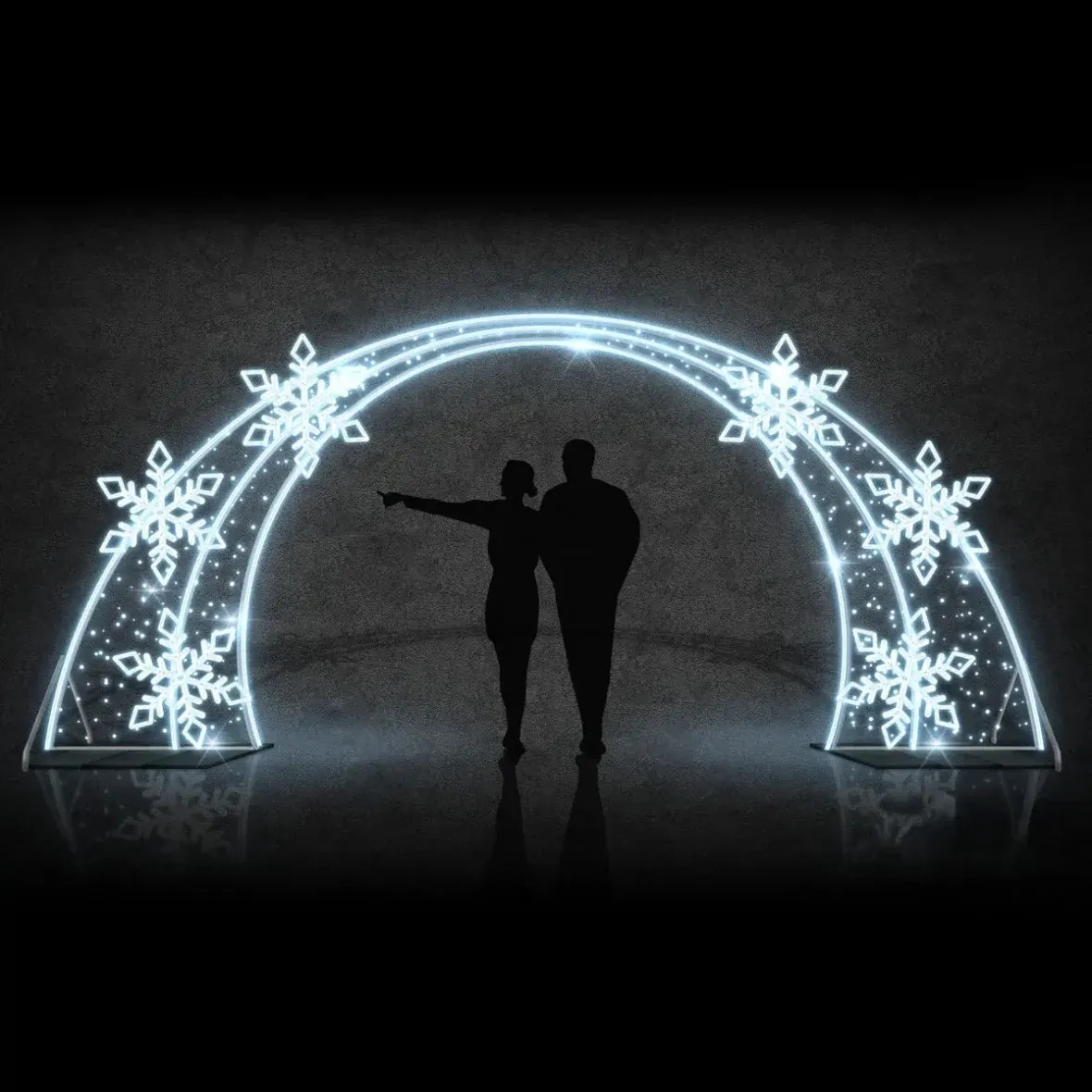 Bramka oświetleniowa Easy Fix 2D LED 6 płatków DZ107, stojąca, 560 × 245 cm, biel lodowa, aluminium