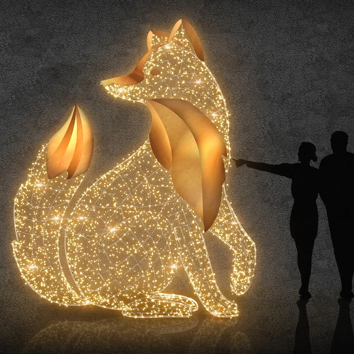 Eco Fix 3D LED light lis siedzący, 280 × 300 × 170 cm, ciepły biały, aluminium
