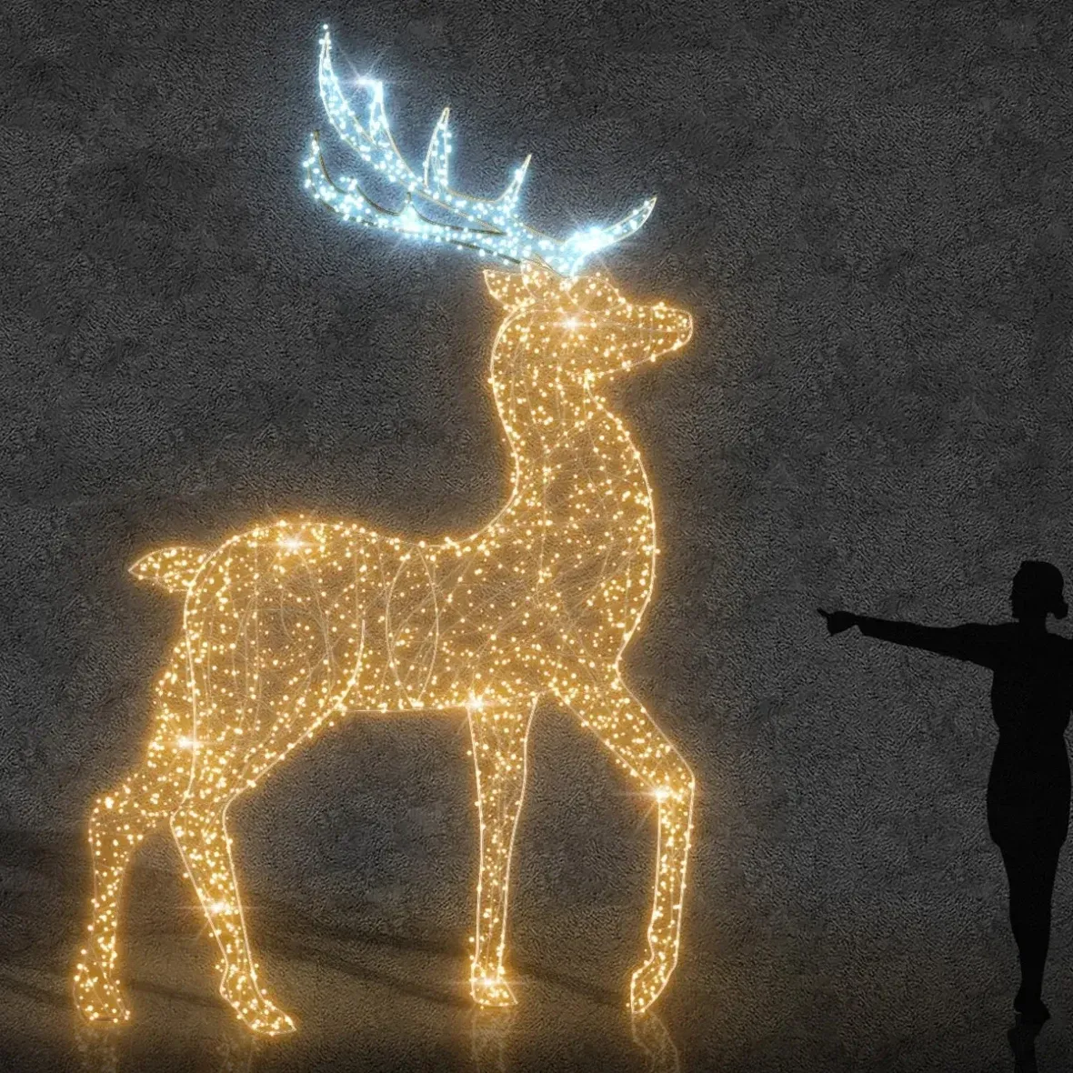 Eco Fix 3D LED deer light 360 cm, ciepła i lodowata biel, aluminium