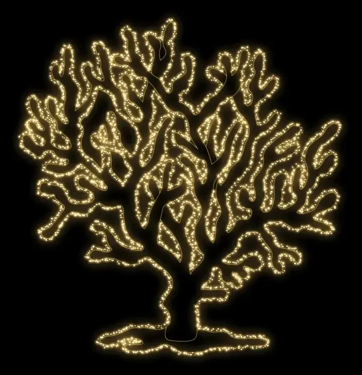Korale świetlne LED Eco Fix 2D, 175 × 135 cm, ciepły biały, stojące, druk 3D