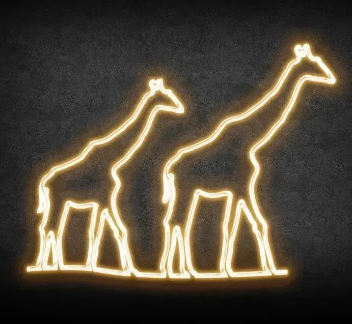 Eco Fix 2D LED Giraffe Set, 339 × 300 cm, ciepła biel, stojąca, nadruk 3D, aluminium