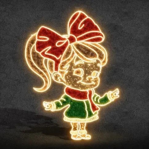 Eco Fix 2D LED figura świetlna Annie, 110 × 150 cm, ciepła biel, stojąca, druk 3D