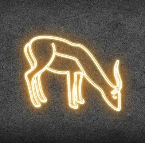 Lampa LED Eco Fix 2D antylopa, 200 × 150 cm, ciepła biel, stojąca, druk 3D, aluminium