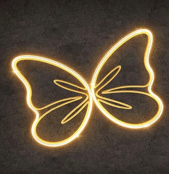 Eco Fix 2D LED butterfly light, 30 × 20 cm, ciepła biel, wisząca, druk 3D, aluminium