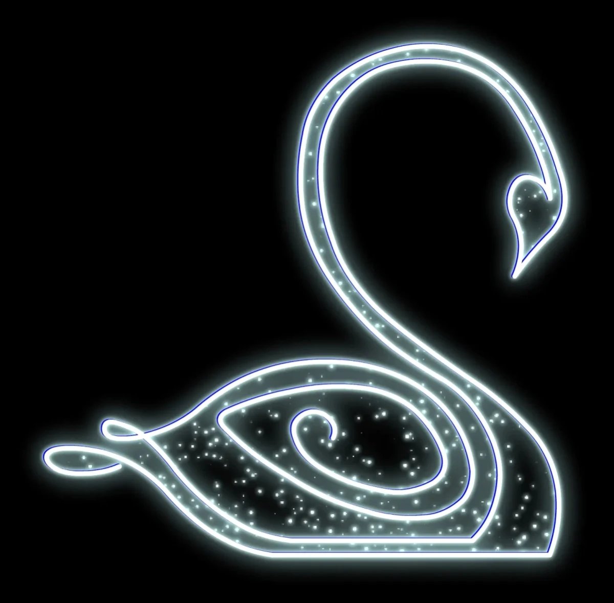 Eco Fix 2D LED swan light, 207 × 206 × 60 cm, lodowata biel, stojąca, aluminium