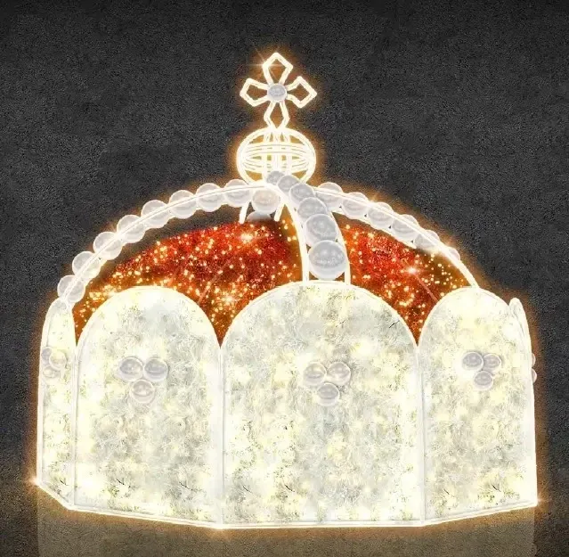 Lampa LED Easy Fix 2D Moravian Crown, 210 × 230 cm, ciepła biel, stojąca, aluminium