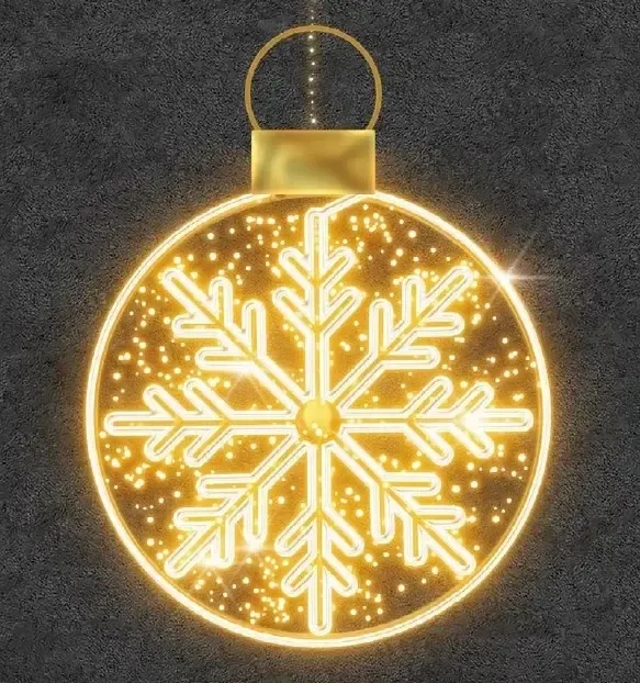 Ozdoba świetlna Easy Fix 2D LED I. z płatkiem śniegu, wisząca, 120 × 162 × 3 cm, ciepła biel, aluminium