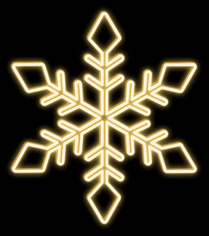 Easy Fix 2D LED light snowflake XI, złoty, 93 × 93 × 3 cm, ciepły biały, wiszący, druk 3D