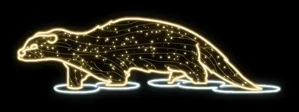 Wydra Easy Fix 2D LED, niebieska, 250 × 75 × 70 cm, ciepła biel, stojąca, drukowana 3D, aluminium