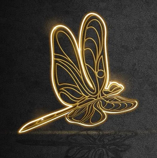 Ważka LED 2D, wisząca, 100 × 104 × 3 cm, ciepła biel