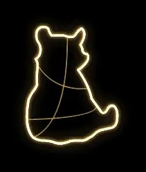 Eco Fix 2D LED light bear, siedzący, wiszący, 72 × 80 × 3 cm, ciepły biały, nadruk 3D, złoty
