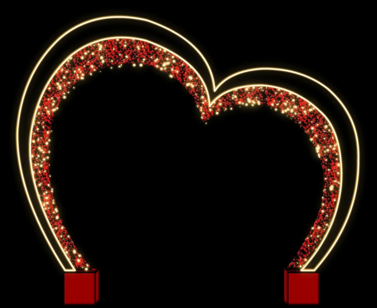Eco Fix 2D LED light heart, 380 × 320 cm, ciepła biel, stojąca