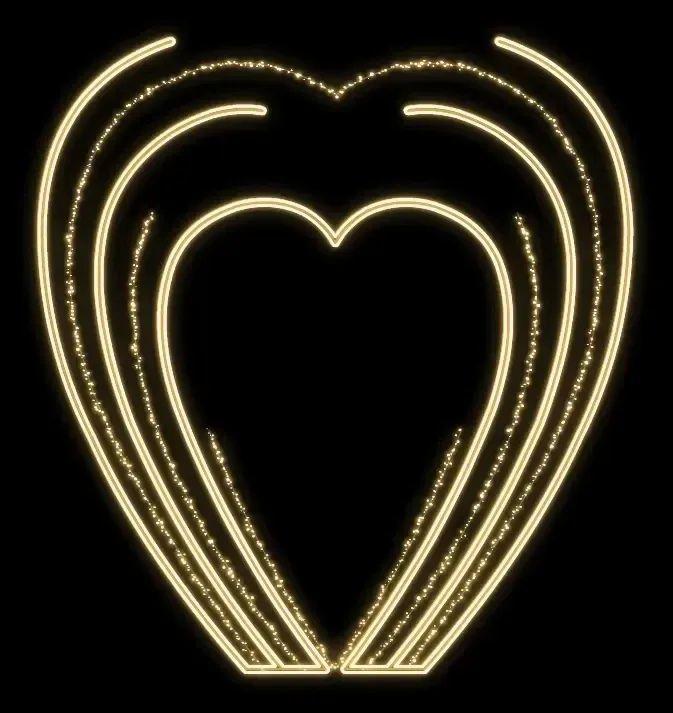 Eco Fix 2D LED heart light, ciepła biel, stojąca, aluminium