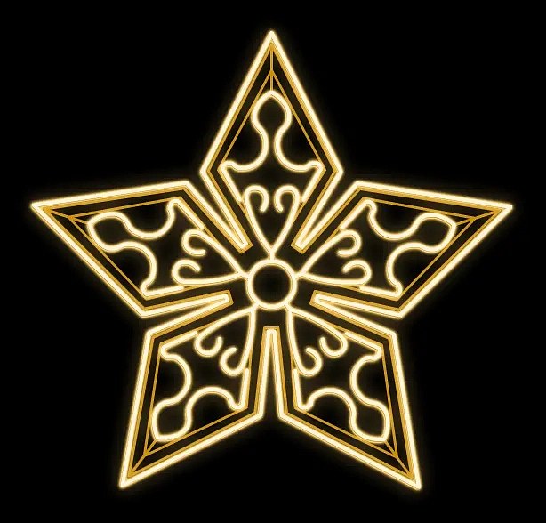 Easy Fix 2D LED Star Anise VII. z ozdobami, wisząca, Ø 200 cm, ciepła biel, aluminium