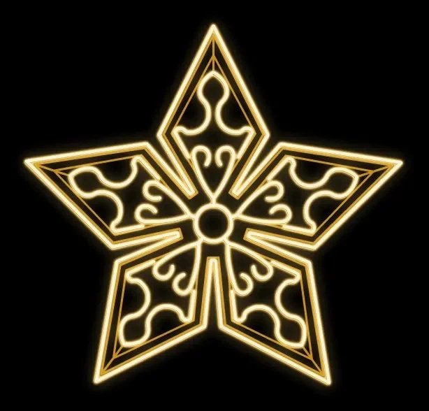 Easy Fix 2D LED Star Anise VII. z ozdobami, wisząca, Ø 200 cm, ciepła biel, aluminium