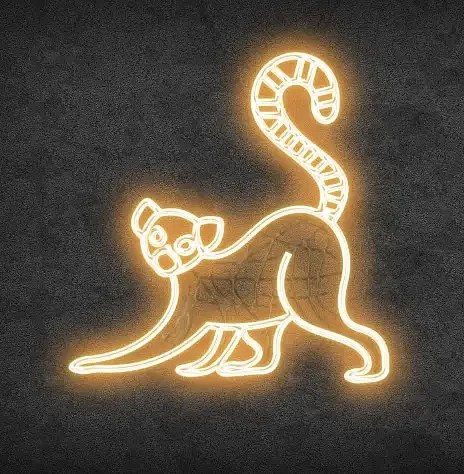 Eco Fix 2D LED light lemur, boczna, wisząca, 106 × 110 × 4 cm, ciepła biel, druk 3D, złota