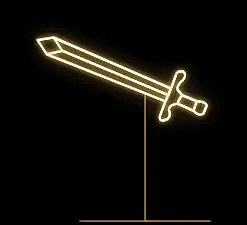 Miecz świetlny Easy Fix 2D LED, 160 × 160 × 40 cm, ciepły biały, stojący, drukowany 3D, aluminium