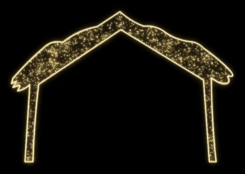 Stały motyw świetlny Eco Fix 2D LED, 270 × 185 cm, ciepły biały, stojący, aluminium