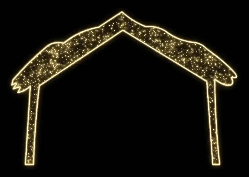 Stały motyw świetlny Eco Fix 2D LED, 270 × 185 cm, ciepły biały, stojący, aluminium