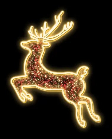Easy Fix 2D LED deer light, wisząca, 285 × 375 × 3 cm, ciepła biel, aluminium, czerwony dywan