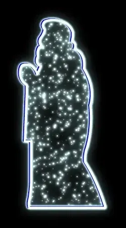 Motyw świetlny LED 2D, King III, 85 × 180 cm, lodowata biel, stojący