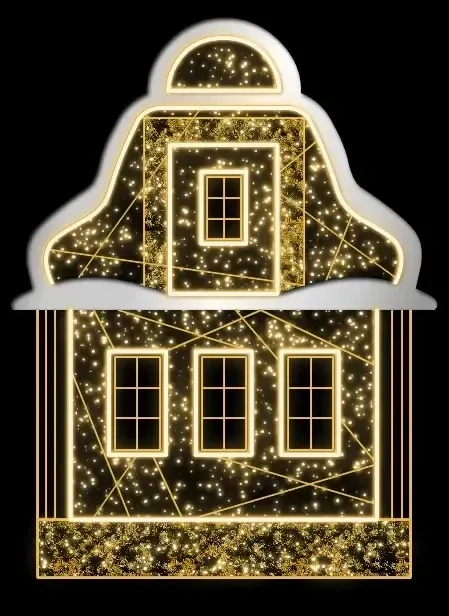 Motyw świetlny Eco Fix 2D LED, podłoże, 165 × 220 cm, ciepły biały, stojący, aluminium