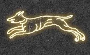 Eco Fix 2D LED light dog, do biegania, ciepła biel, kolor złoty, 150 × 55 cm, druk 3D, aluminium