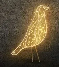Eco Fix 2D LED light bird, 90 × 64 × 5 cm, ciepła biel, stojąca, aluminium