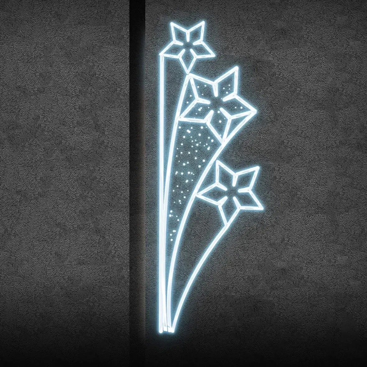 Dekoracja świetlna Easy Fix 2D LED gwiazda anyżu, 80 × 240 cm, biały mrożony, dekoracja do oświetlenia publicznego, aluminium