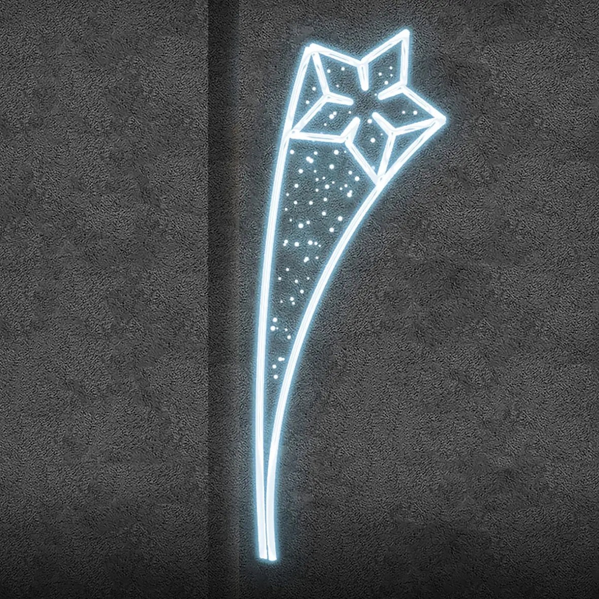 Dekor świetlny Easy Fix 2D LED gwiazda anyżu, 50 × 140 cm, biały mrożony, dekor do oświetlenia publicznego, aluminium
