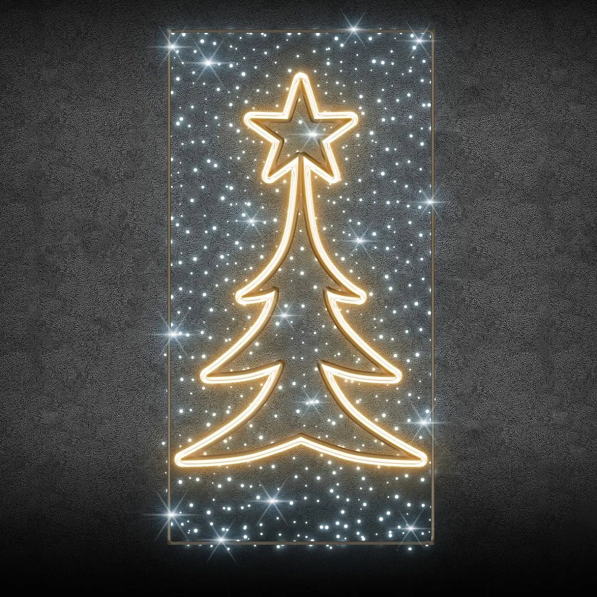 Dekoracja świetlna LED Easy Fix 2D do słupów oświetleniowych, 150 × 300 cm, lodowata i ciepła biel, aluminium