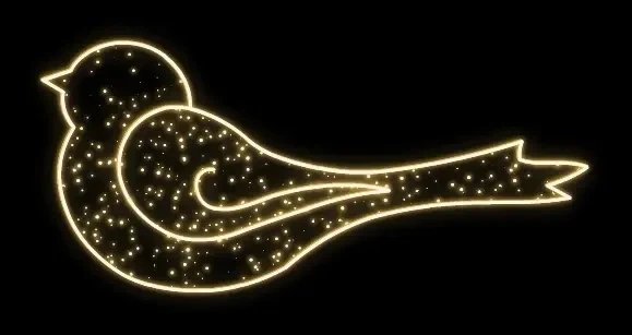 Eco Fix 2D LED – lampka w kształcie wróbla, 153 × 333 × 60 cm, ciepła biel, stojąca, aluminium