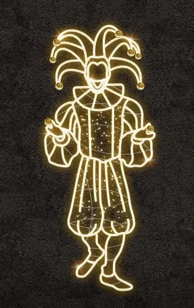 Easy Fix 2D LED light clown, 210 × 90 cm, ciepły biały, stojący, druk 3D