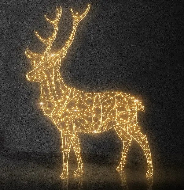 Jeleń oświetleniowy Eco Fix 3D LED 500 cm, biel lodowa, aluminium