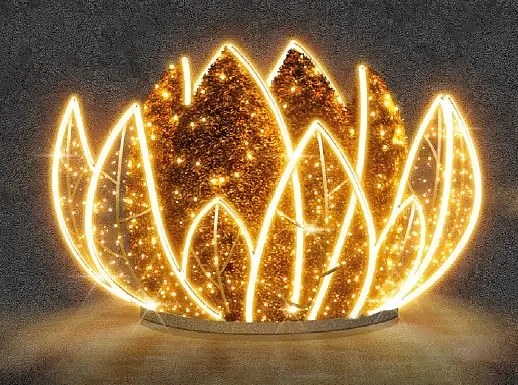 Eco Fix 3D LED lilia wodna, Ø 245 cm, ciepła biel, aluminium