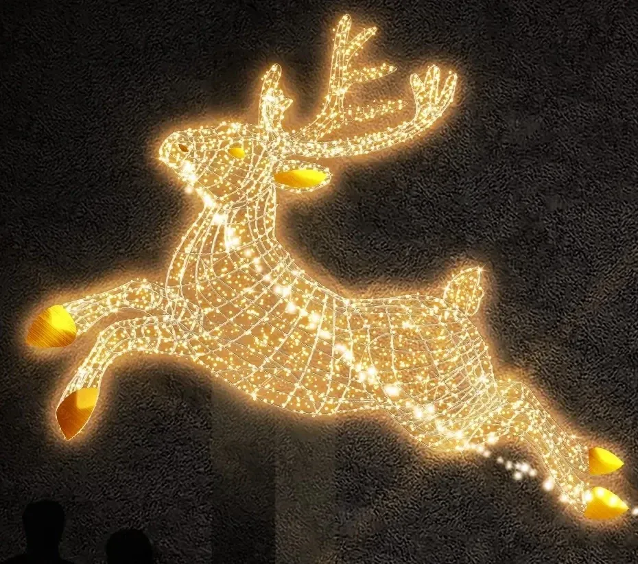 Eco Fix 3D LED light renifer, 270 × 180 × 115 cm, ciepły biały, aluminium