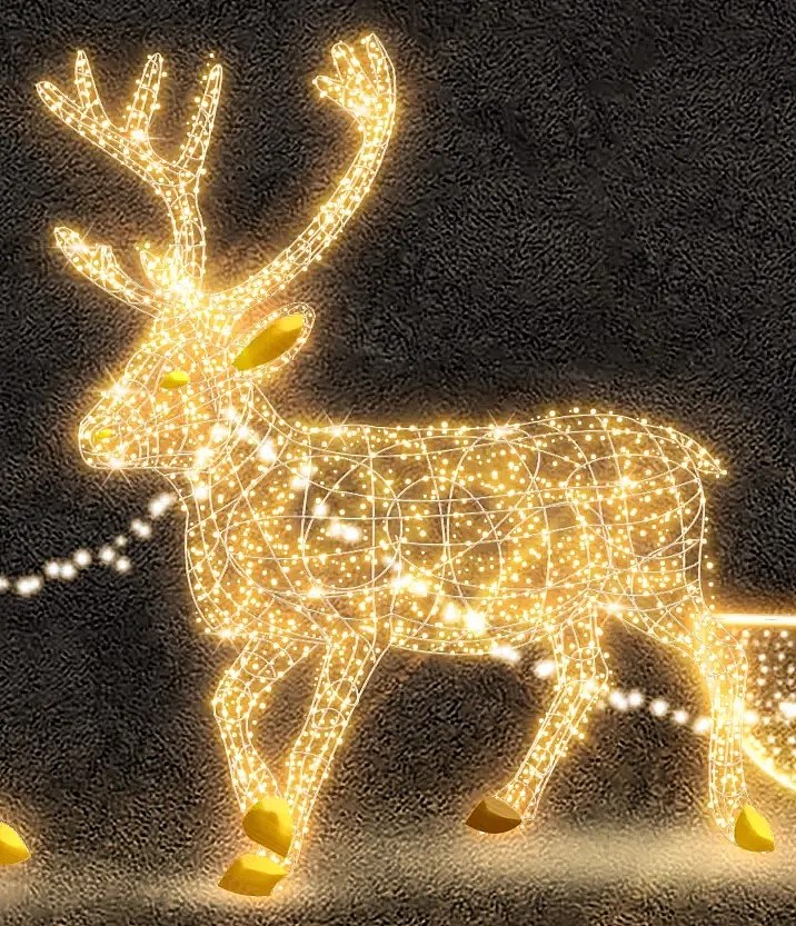 Eco Fix 3D LED light renifer, 295 × 350 cm, ciepły biały, aluminium