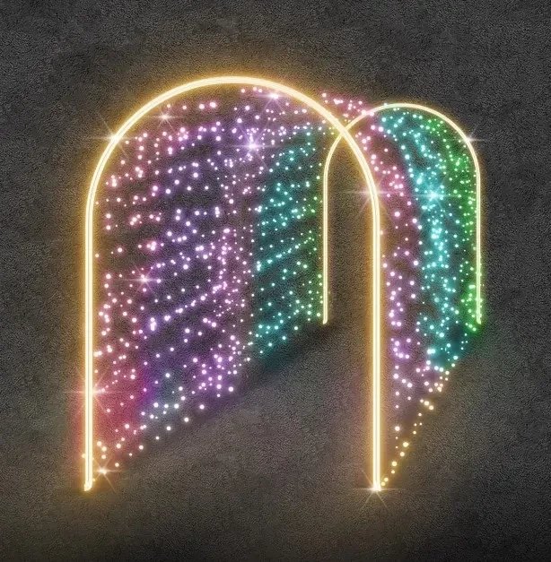 Tunel świetlny 3D LED Twinkly 140 × 220 × 200 cm, 24 V, 26 kg, 2 części