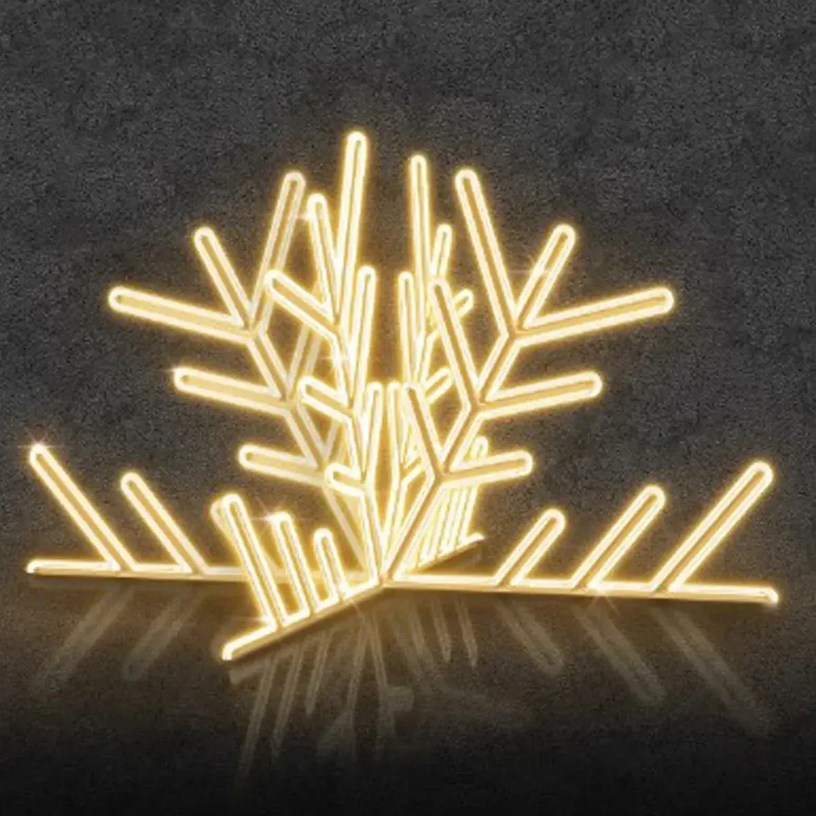 Easy Fix 3D LED half-flake light, 300 × 155 × 300 cm, ciepła biel, aluminium