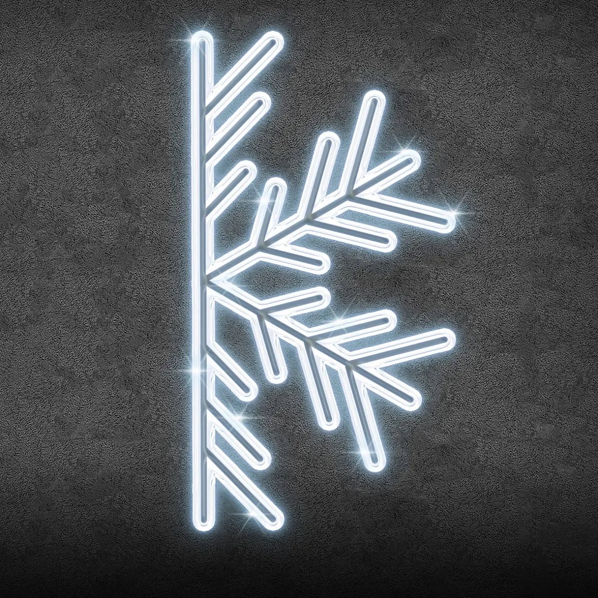 2D LED half-flake light II, wisząca, 250 × 125 cm, lodowa biel, aluminium