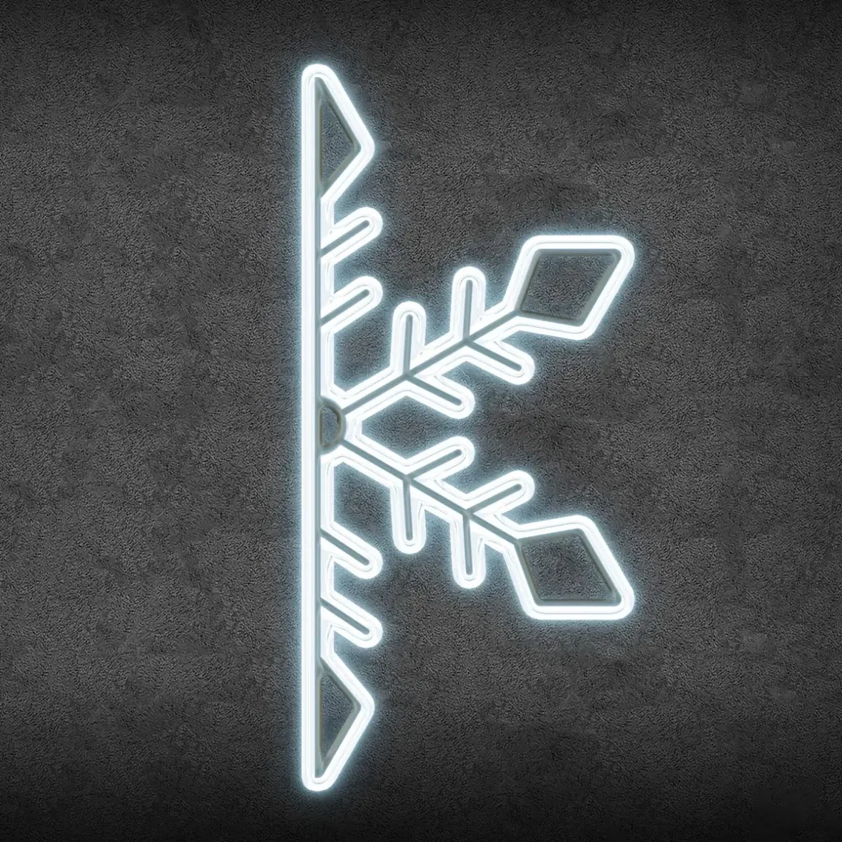 2D LED Half Flake III, wisząca, 200 × 90 cm, lodowa biel, aluminium