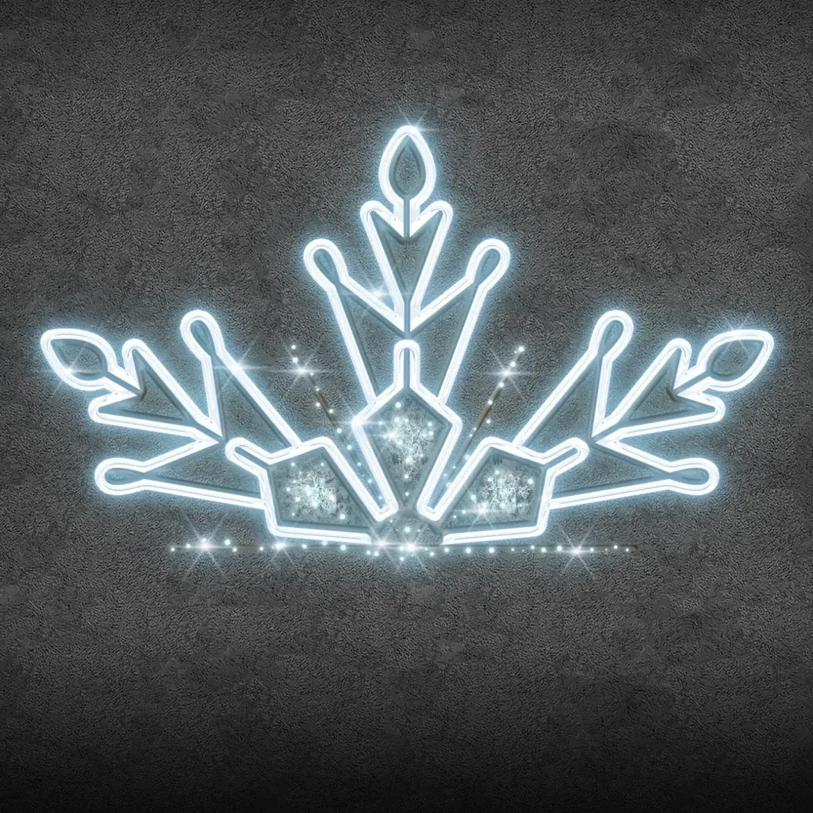 Półpłatkowe oświetlenie LED Easy Fix 2D, 150 × 260 cm, lodowa biel z oplotem, dekoracja do oświetlenia publicznego, aluminium
