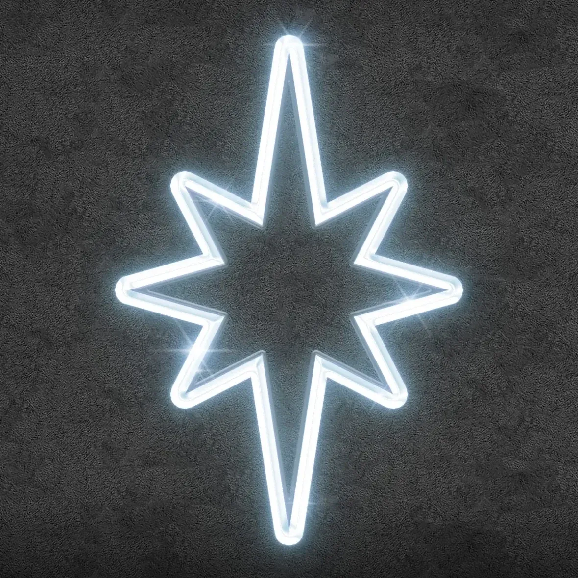 Easy Fix – dwuwymiarowa gwiazda LED na czubek choinki, 60 × 180 cm, kolor lodowobiały, druk 3D