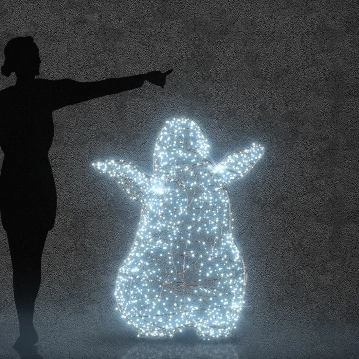 Eco Fix 3D LED light baby penguin 120 cm, zimna biel z lampą błyskową, aluminium